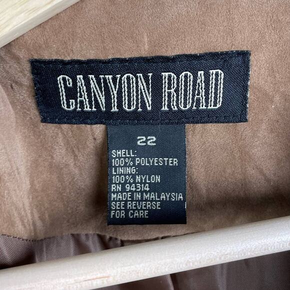 90s Vintage Canyon Road Western Vegan Suede Leather Embellished Jacket Size 22 - Picture 5 of 10